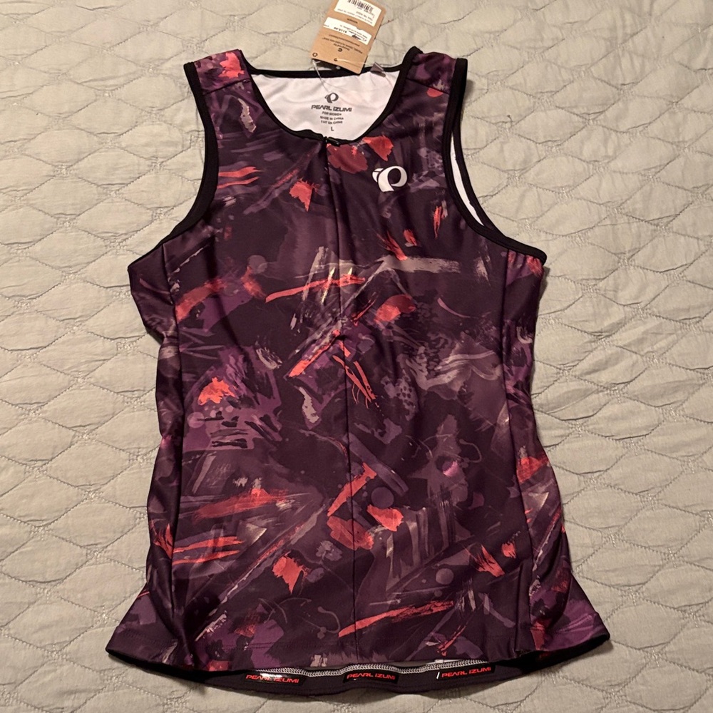 Pearl Izumi Women's Purple and Red Abstract Cycling Tank